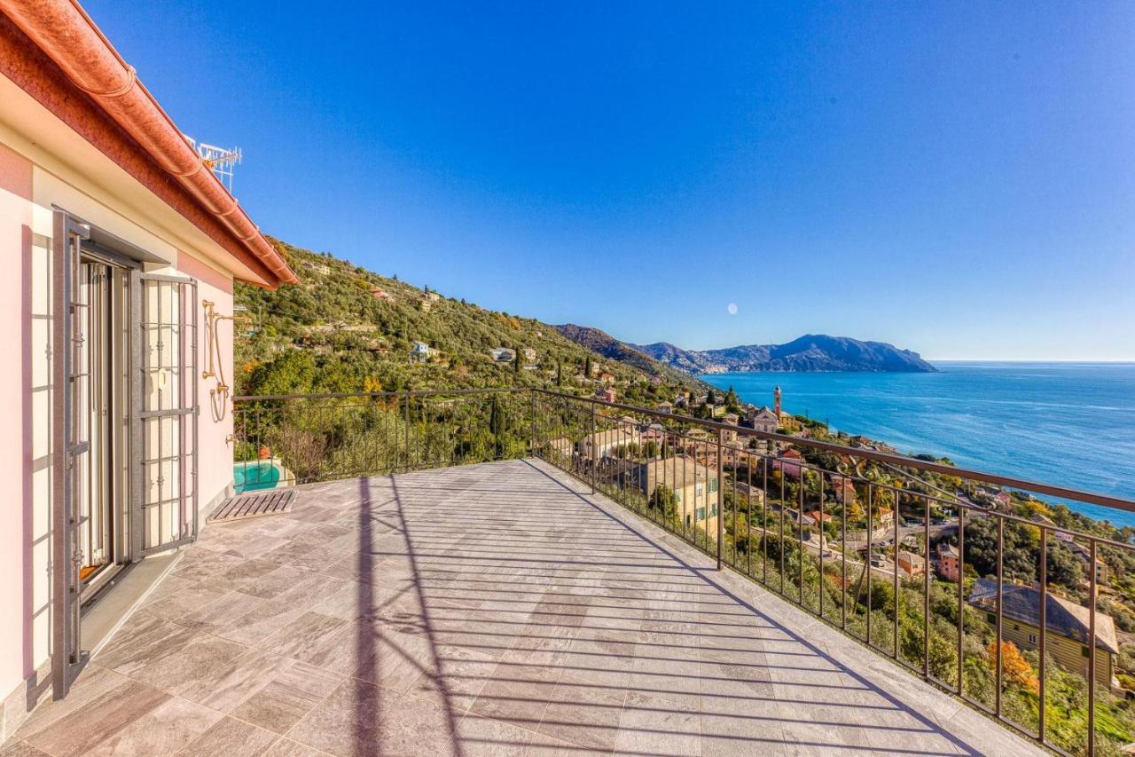 Casaviva - Ampio Trilocale Vista Mare Con Piscina - Pieve Alta Apartment Pieve Ligure Exterior photo