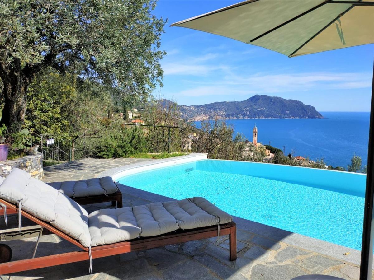 Casaviva - Ampio Trilocale Vista Mare Con Piscina - Pieve Alta Apartment Pieve Ligure Exterior photo