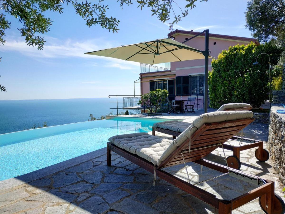 Casaviva - Ampio Trilocale Vista Mare Con Piscina - Pieve Alta Apartment Pieve Ligure Exterior photo
